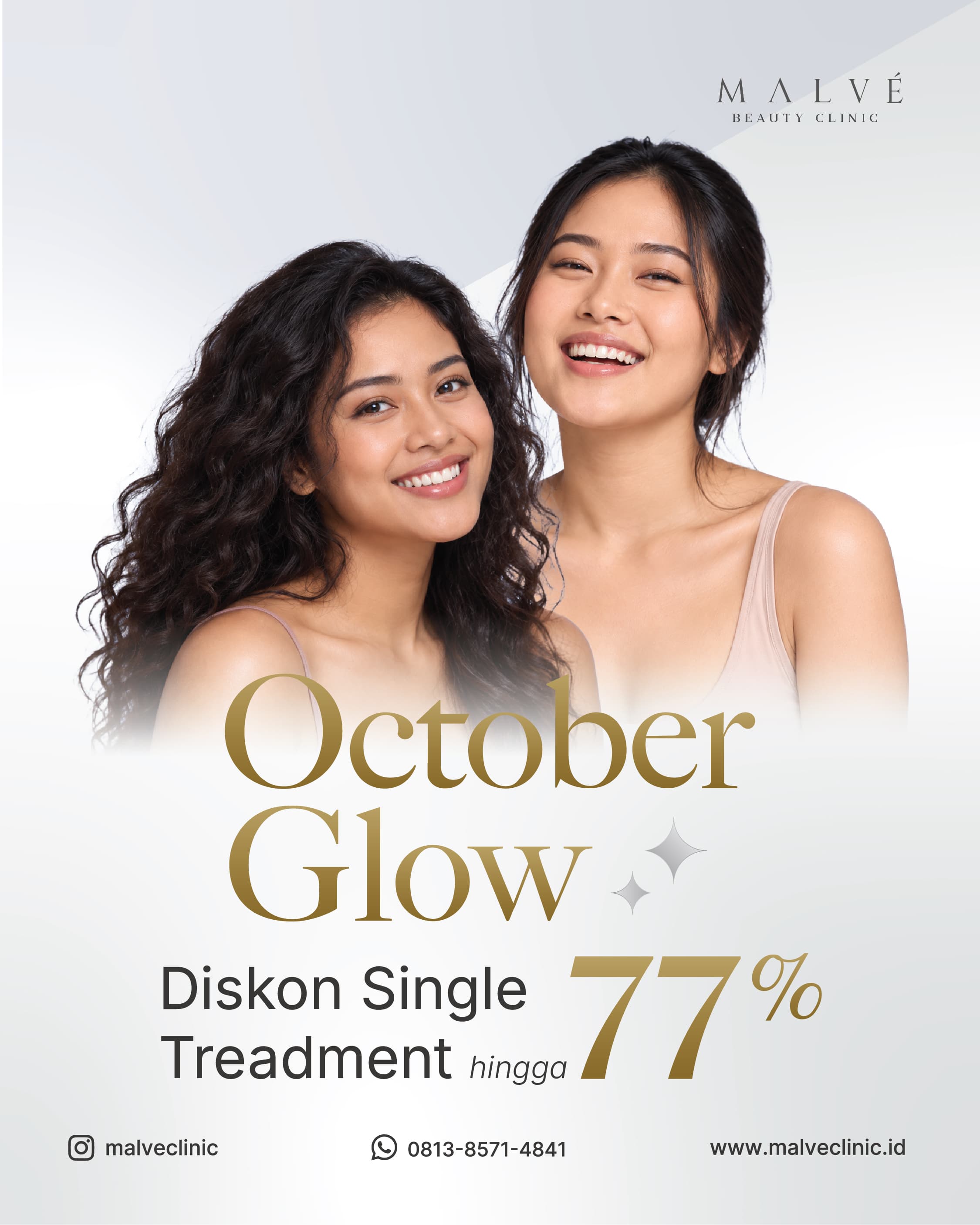 October Glow MALVÉ — diskon treatment satuan hingga 77%