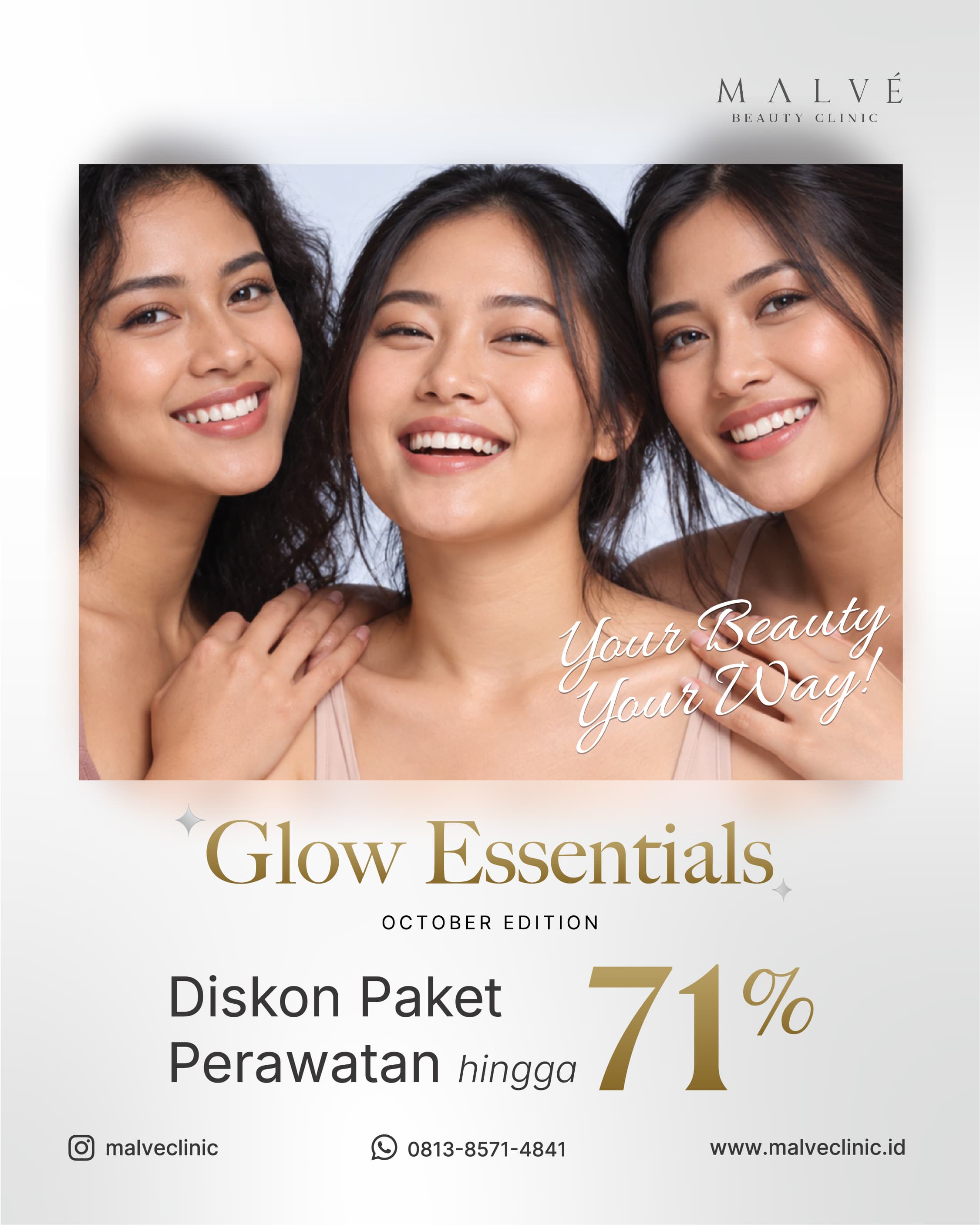 Glow Essentials MALVÉ October Edition — diskon paket perawatan hingga 71%