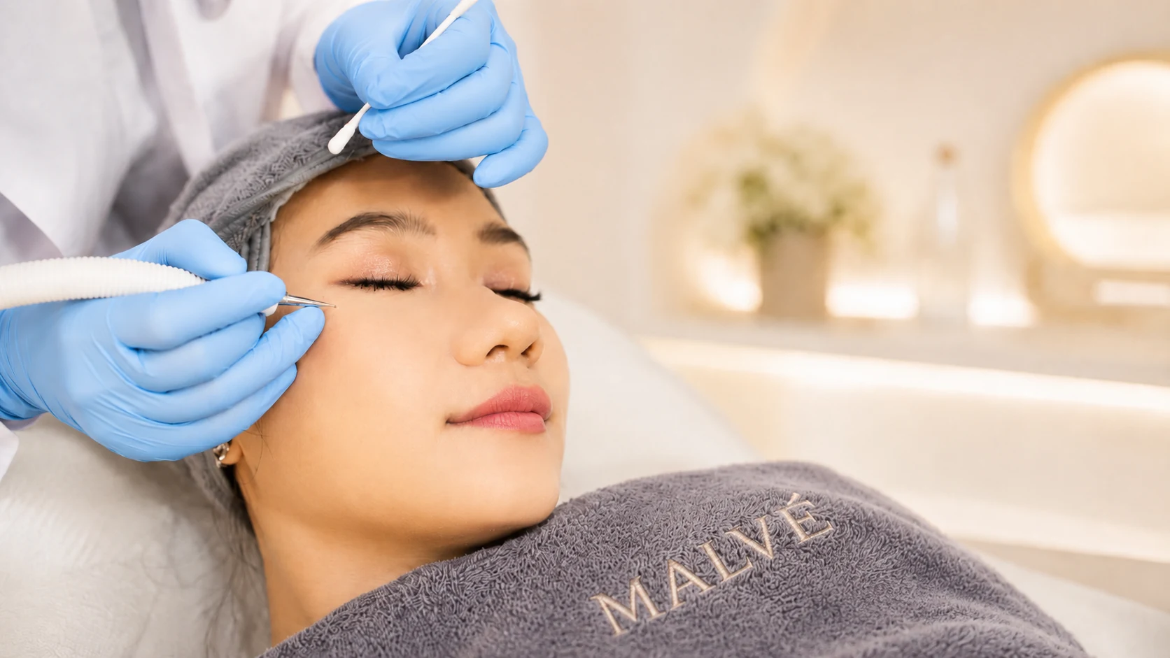 Pasien menjalani treatment wajah dengan pendampingan tim MALVE Clinic